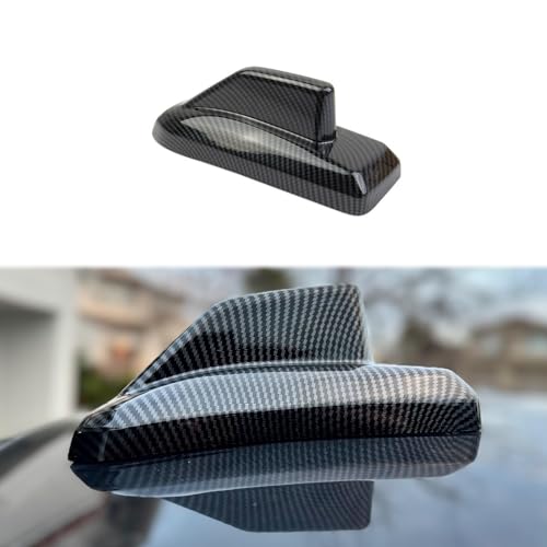 Ozukyn for 2019-2022 Chevy Silverado 1500/GMC Sierra 1500 for 2020-2023 Sierra/Silverado 2500 3500 HD Carbon Fiber Pattern Shark Fin Shape Roof Antenna Cover Decor Trim