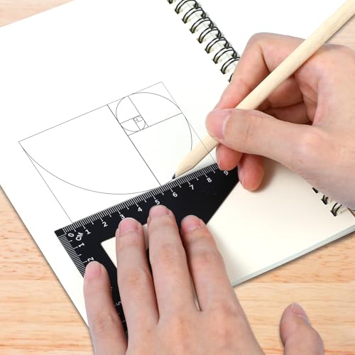 4 Stück Geodreieck Metall Set Lineal Set aus Aluminiumlegierung Mathematik Geometrie Werkzeug Maßstab 15 cm Lineal Sets für Zeichner Ingenieure Architekten Lehrern