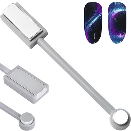 BLPRKOT Nail Art Aimant Stick,Manucure Nail Art Outils,3D Aimant à effet œil de chat, Gel à ongles Double tête Aimant Stick,pour vernis à ongles magnétique pour œil de chat