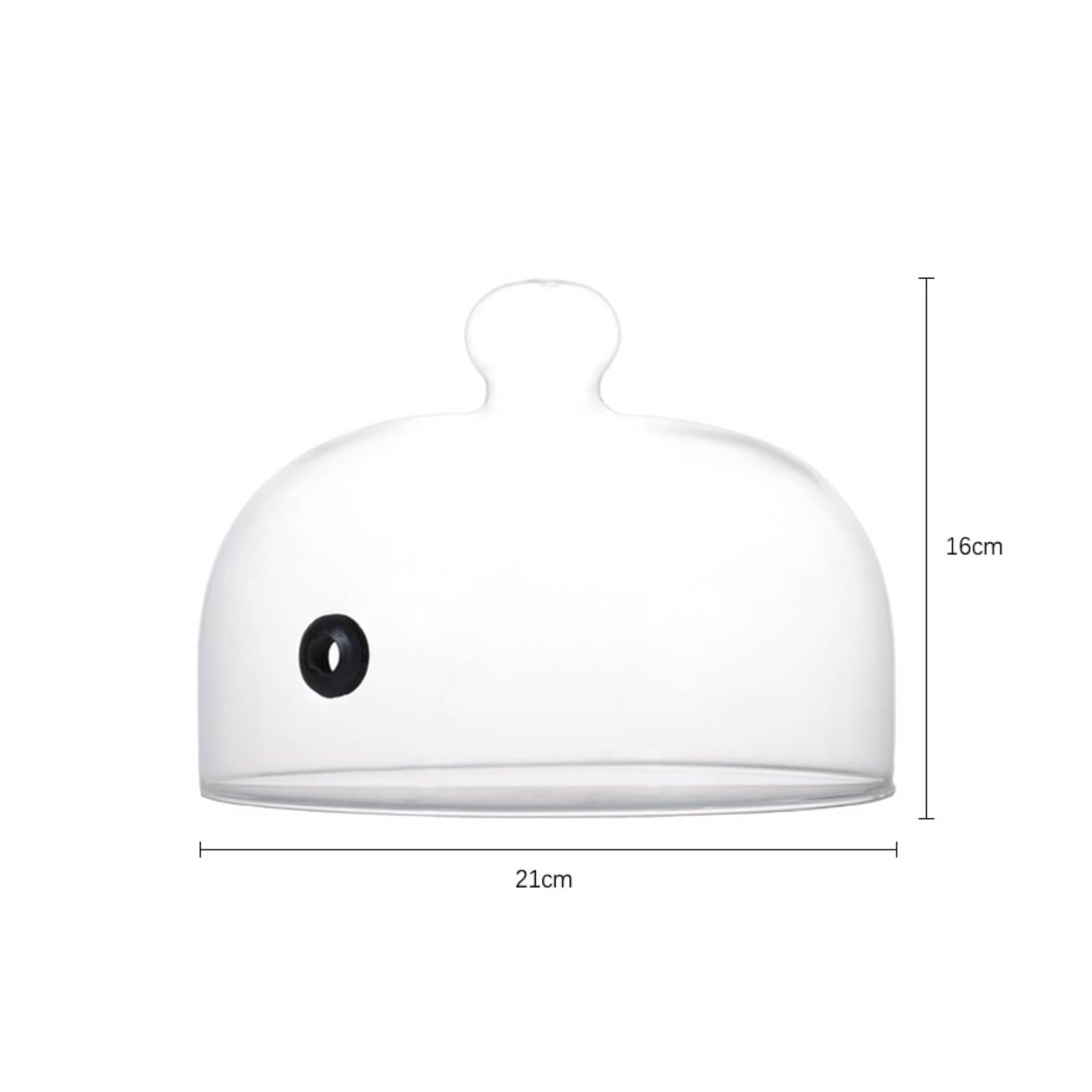 Copripiatto in Vetro Leggero Coperchio, Diametro 21 Cm, Altezza Totale 16 Cm