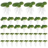 Framendino, 72 Pack Artificial Floating Duckweed Plant Plastic Fake Simulation Plants (3 Size)