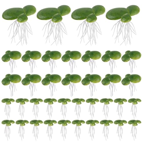 Framendino, 72 Pack Artificial Floating Duckweed Plant Plastic Fake Simulation Plants (3 Size)