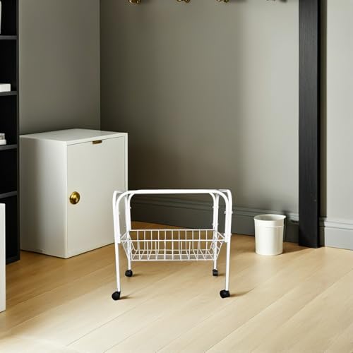 Support Roulant pour Cage à Oiseaux Blanc Métal 45cm VICASKY