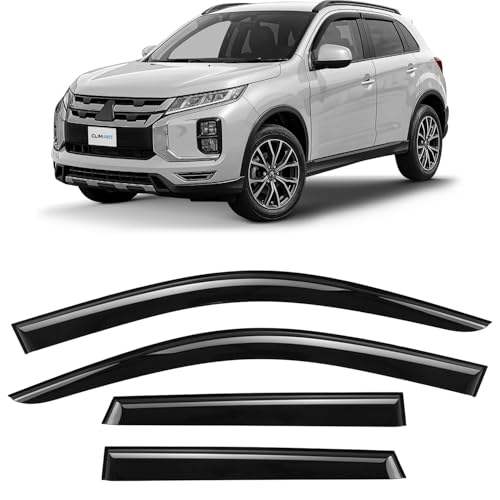 CLIM ART Tape-on Wind deflectors for/compatible with Mitsubishi ASX 2010-2023 - Rain deflector - Car accessories - Car wind deflectors - Sun, Rain&Noise Protection - Warranty -4 set