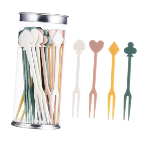 BESTonZON 2セット 使い捨てプラスチック製フードスティック 軽量コンパクトで携帯便利 衛生的で食品 家やパーティーに