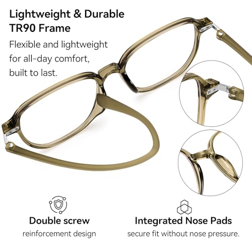 Image of Dollger Blue Light Glasses for Women Oversized Square BlueLight Blocking Large Frame Stylish Eyeglasses