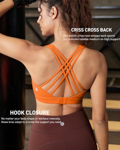 Image of RUNNING GIRL Sports Bras for Women,Crisscross Back High Impact Sports Bra with Hook Closure Workout Supportive Bra