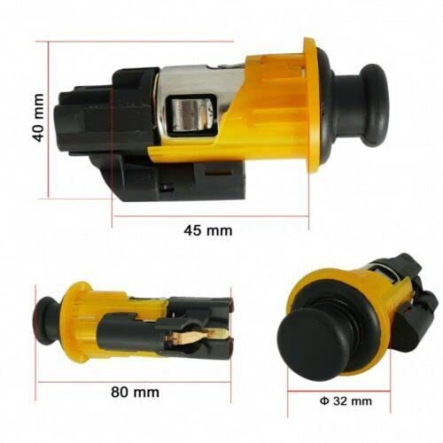 Allume-cigare éclairé Jaune 12V – Compatible Renault Clio, Dacia Duster/Logan/Sandero, Prise Universelle