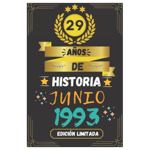 CUADERNO, 29 AÑOS DE HISTORIA JUNIO 1993 EDICIÓN LIMITADA: Regalo de 29 cumpleaños para mujeres y hombres, ideas de 29 cumpleaños... un cumpleaños... ... regalo de 29 cumpleaños para él/ella.
