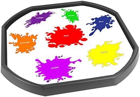 Colours Of The Rainbow Paint Splash Vinyl Tuff Tray Insert - 60 x 60 cm - Ideal for Mini Tuff Spot Tuff Tray - Tuff Tray NOT Included