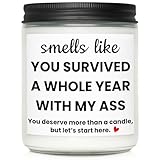 1 Year Anniversary Wedding Gifts for Men Women, Funny One Year Anniversary Marriage Gifts for Wife Husband Couple, Personalized 1st First Year for Boyfriend Girlfriend Gift Ideas for Him Her Candles