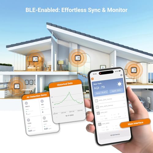 Détecteur de qualité d'air CO2 Temtop M10+ avec application Bluetooth - 6