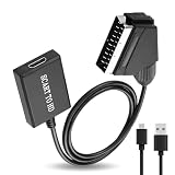 AOUZOVLI Convertidor De Scart A Hdmi,1080p 720p,Scart To Hdmi,Admite Conversión 16:9/4:3,Incluye Cable De 50 CM con Conector,PAL/Ntsc,Apto para HDTV,DVD,VHS,VCR,Etc