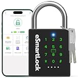 Eseesmart New Heavy Duty Smart Padlock, Bluetooth Padlock with Key Code and RFID, Outdoor Weatherproof Electronic Key Combination Lock for Gate, Sheds, Fence, Garage, Locker, Container-Black