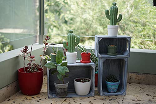 Strova Gray Nesting Wood Crates For Display Or Storage (Set Of 3) Home Decor And Storage Organizers For Books, Vinyl Lp Records, Supplies, And More - Wooden Boxes For Crafts, Multipurpose Home Use #TOP1