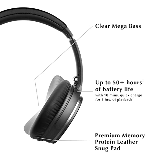 Srhythm Nc35 Noise Cancelling Headphones Wireless Bluetooth 5.0, Fast Charge Over-Ear Lightweight Headset With Microphones,Mega Bass 50+ Hours’ Playtime #TOP6