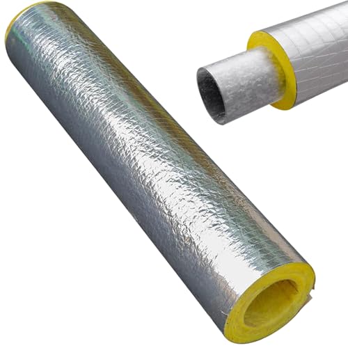 Tubo in Schiuma Isolante per Tubi da 100 cm/3,3 Piedi, Tubo in Lana di Roccia, Tubi Invernali in Lana di Vetro, Tubi (114 mm)