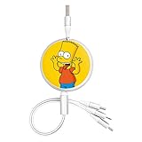 シンプソンズ (1) 充電ケーブル ライトニング 3in1 Usb ケーブル アップル、Android、Tpye-Cインターフェース Usb ケーブル 3a急速充電 高速データ転送 1.15m三合一伸縮データ線 同時に充電して