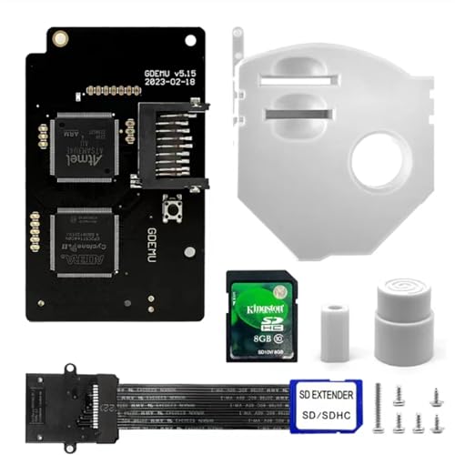 GDEMU V5.15 &amp; V5.15b Optical Drive Emulation Board for SEGA Dreamcast - Remote Card Mount Kit with SD Extension Cable, Compatible with DC VA1 Console (White V5.15)