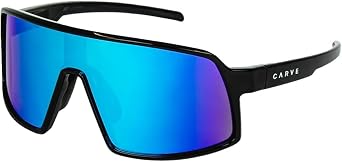 CARVE Sierra Sunglasses - Gloss Black Grey/Aqua Purple Iridium