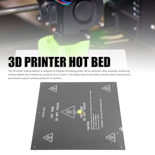 3D-Drucker-Heißbett, 24 V, 350 W, Hochleistungs-Aluminiumlegierung, 500 X 500 Mm, mit Selbstklebender, Schnell Erhitzender Bauoberfläche, 3D-Drucker-Heizbett-P