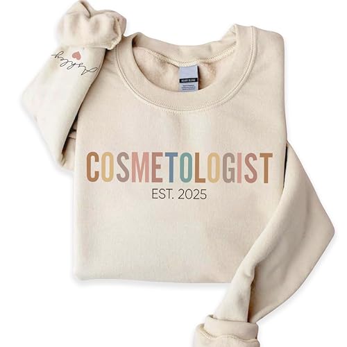 Personalized Cosmetologist Sweatshirt, Custom Beauty Artist Shirt, Cosmetology School Gift, Gift for Hairstylist