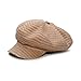 Sterkowski Model Rune | Handwoven Linen Dyed with Natural Herbal Extracts Newsboy Cap for Men and Women | Beret Gavroche Fashionable Applejack Pageboy Paperboy Summer Orange/Green Herringbone 55 cm