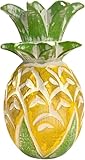 The Bridge Collection Wooden Pineapple Figurine - Carved Wood Pineapple Tabletop Decor - Pineapple Figure for Beach, Coastal, Tropical Decor