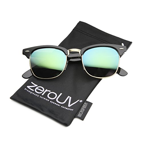 Image of zeroUV Half Frame Semi-Rimless Horn Rimmed Sunglasses