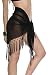 1 World Sarongs Womens Sheer Swimsuit Cover-up with No Shells in Black