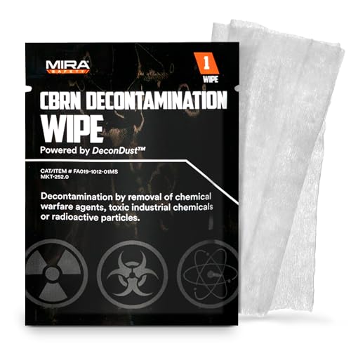 MIRA Safety CBRN Decontamination Wipe Powered by DeconDust™ – Adsorbs & Neutralizes Chemical, Radiological & Toxic Industrial Particles – Pepper Spray & Tear Gas Exposure Decon – 1 Pack