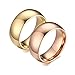 ANAZOZ FEDI Nuziali Coppia,Anelli 2 Pezzi Coppia,Coppia Anelli Tungsteno Rotondo 8MM Oro e Oro Rosa Misura dell'anello Donna 22 & Uomo 17