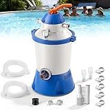Depuradora Piscina Arena 90W 3785L/h - Kit de Filtración Completo para Piscina Desmontable con Válvula de 6 Vías y Manómetro, Filtro Arena Fácil Instalación para Piscinas Pequeñas