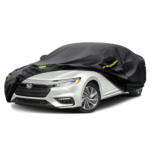 Image of Kaugung 7 Layers Car Cover Custom Fit Honda Insight from 2019 to 2025, Waterproof All Weather Resistant Outdoor Indoor Sun Rain Dust Snow Protection.(USA Warehouse,Within 3-7 Days) Black