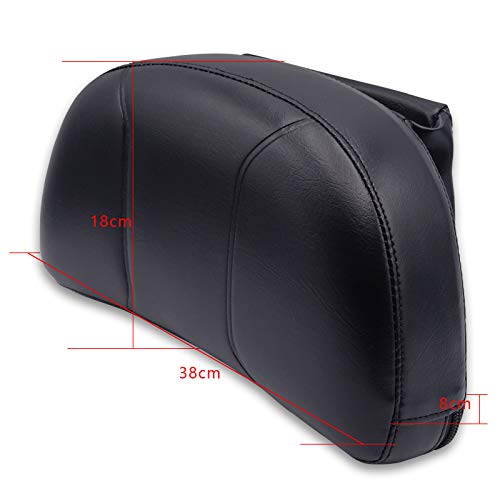 Quick-Detach Leather Driver Rider Backrest Pad & Mount Bracket Compatible with Honda Goldwing Gl1800 F6B 2013-2017