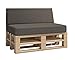 Produktbild haus & garten Palettenkissen Gartenkissen Palettenauflage Palettenpolster Indoor Outdoor waschbar abnehmbar Sitzkissen Rückenkissen (2er Set, Grau)