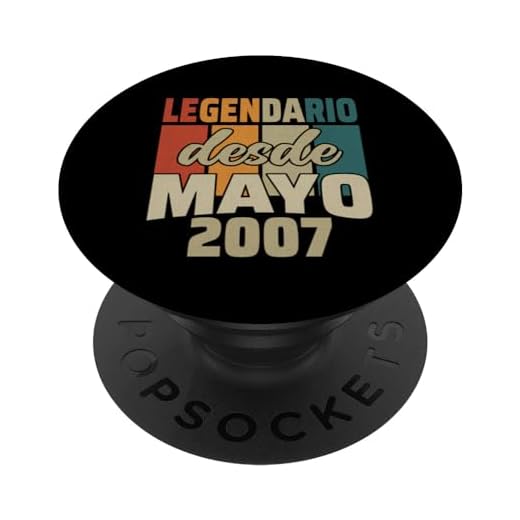 Legendario Desde Mayo 2007 - Cumpleaños 17 Años PopSockets PopGrip Intercambiable