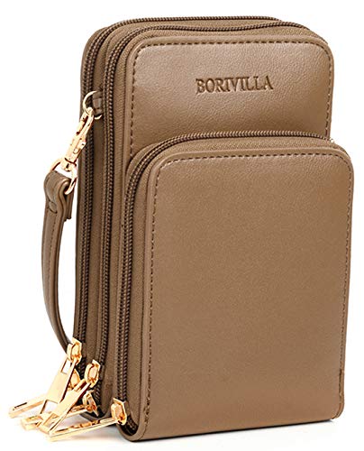 Borivilla Crossbody Cellphone Purse Shoulder Strap Travel Wallet Passport Credit Card Slot