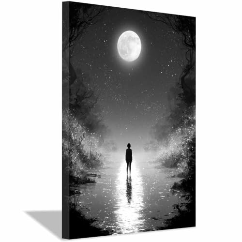 Toile decoration murale foret lunaire pour sublimer votre salon moderne