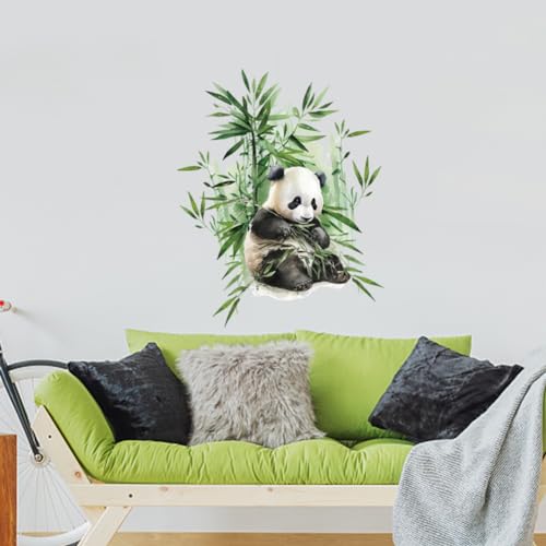 Vinilo Decorativo Panda Acuarela Bamboo Verde PLIGREAT miniatura 5