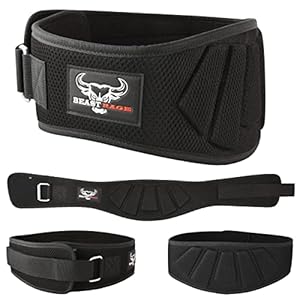 BEAST RAGE Weight Lifting Belt Auto Lock Neoprene Lumbar Support Double Padded Fitness Belt Gym Training for Men Women Curved Grip Big Loads Squats Deadlifts Powerlifting Training