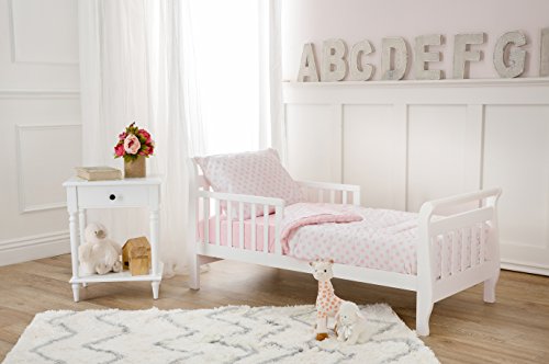 Image of American Baby Company 100% Cotton Percale 4-Piece Toddler Bedding Set, Pink, for Girls