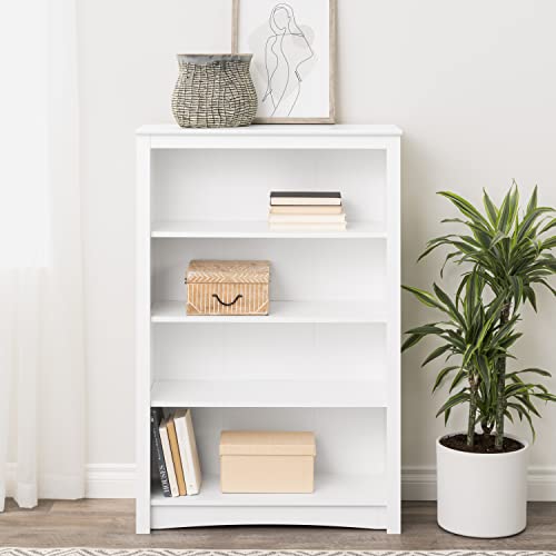 Prepac Home Office 4-Shelf Standard Bookcase, 31.5 In. W X 48 In. H X 13 In. D, White #TOP1
