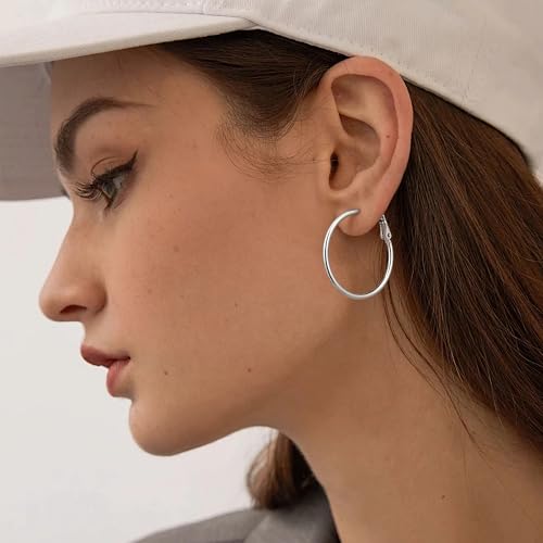 Image of Gacimy Gold Hoop Earrings for Women, 14K Gold Plated Thin Hoops
