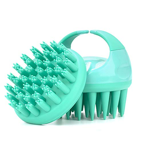2 Pack Hair Scalp Massager Shampoo Brush, Scalp Care Hair Brush with Soft Silicone Scalp Massager Head Scrubber Dandruff Brush for Women, Men and Pet (Light Green)