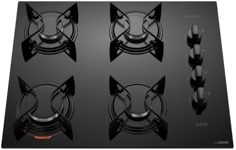 Cooktop 4 Bocas Preto com Mesa de Vidro Atlas U Top Bivolt
