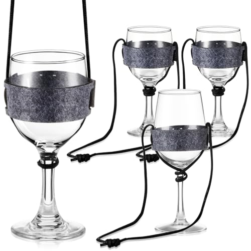 Hestya 8 Piezas Portavasos de Fieltro para Colgar Portavasos Portátil para Festivales Soporte Colgante Ajustable para Copas Para Fiestas Cumpleaños Navidad y Picnics(Gris)