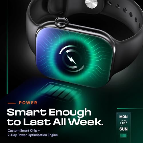 Image of CrossBeats Nexus Pro Smart Watch for Man with Whatsapp & AI ChatGPT | 2.08 inch AMOLED 120Hz | 7-Day Battery | BP SpO2 Heart Sleep | NFC Compass Voice Recorder | Video Watch Face | iOS Android (Black)