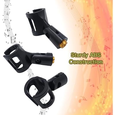 4Pcs Adjustable Rubber Microphone Holder Clips, Flexible Handheld Mic Stand Accessories, Shockproof Design with 29-32mm Inner Diameter Range, Black