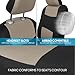 BDK PolyPro Car Seat Covers Full Set in Light Beige on Black, Front and Rear Split Bench Seat Covers for Cars, Easy to Install Car Seats Cover Set and Accessories for Auto Trucks Van SUV - Light Beige